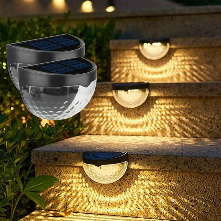 Set 3 x Lampa solara exterior, 6 LED, senzor, lumina calda, Negru