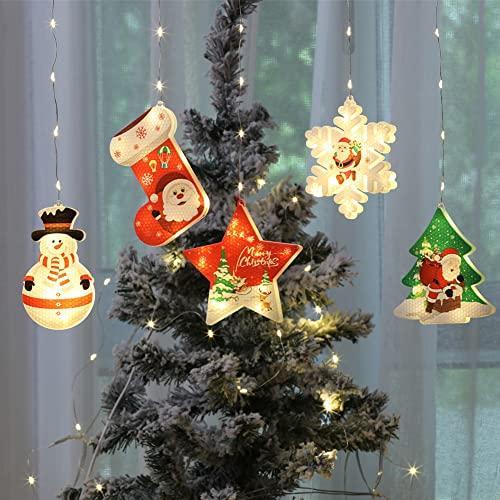 Instalatie de Craciun, 10 figurine LED, 3 metri, Alb Cald / Multicolor