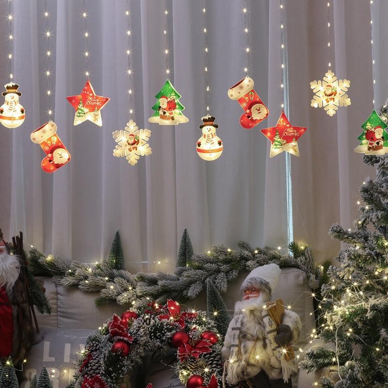 Instalatie de Craciun, 10 figurine LED, 3 metri, Alb Cald / Multicolor