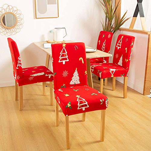 Set 6 huse scaun pentru sarbatori, model Red Joy