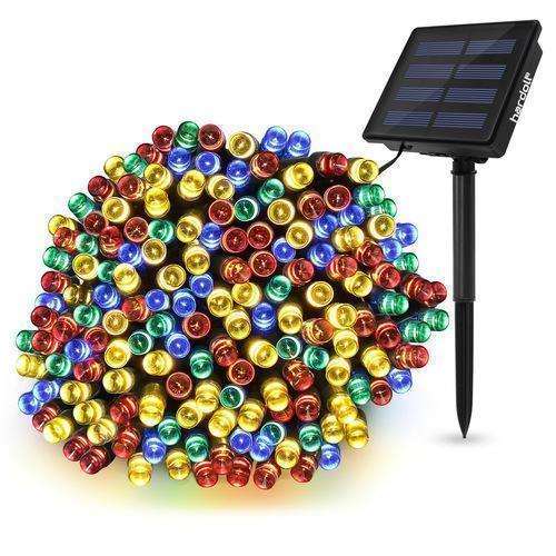 Instalatie solara, 500 LED, 50 metri, luminare 8 ore, Albastru