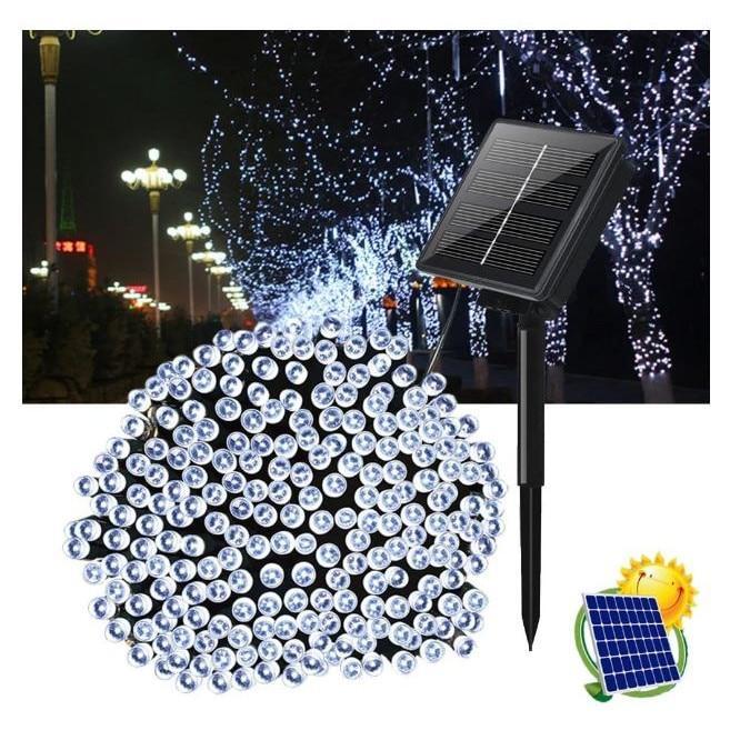 Instalatie solara, 500 LED, 50 metri, luminare 8 ore, Multicolor