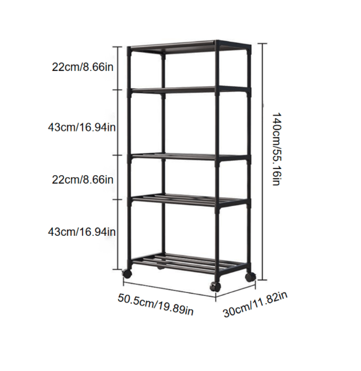 Etajera depozitare cu 5 rafturi, 140 cm, Alb