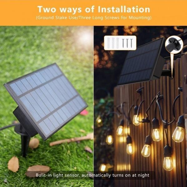 Set 3 x Ghirlanda solara 10 becuri x E27, 10 metri, becuri incluse