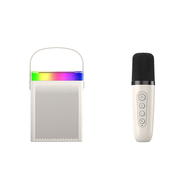 Boxa cu Microfon Karaoke Smart Wireless, Microfon inclus, Alb