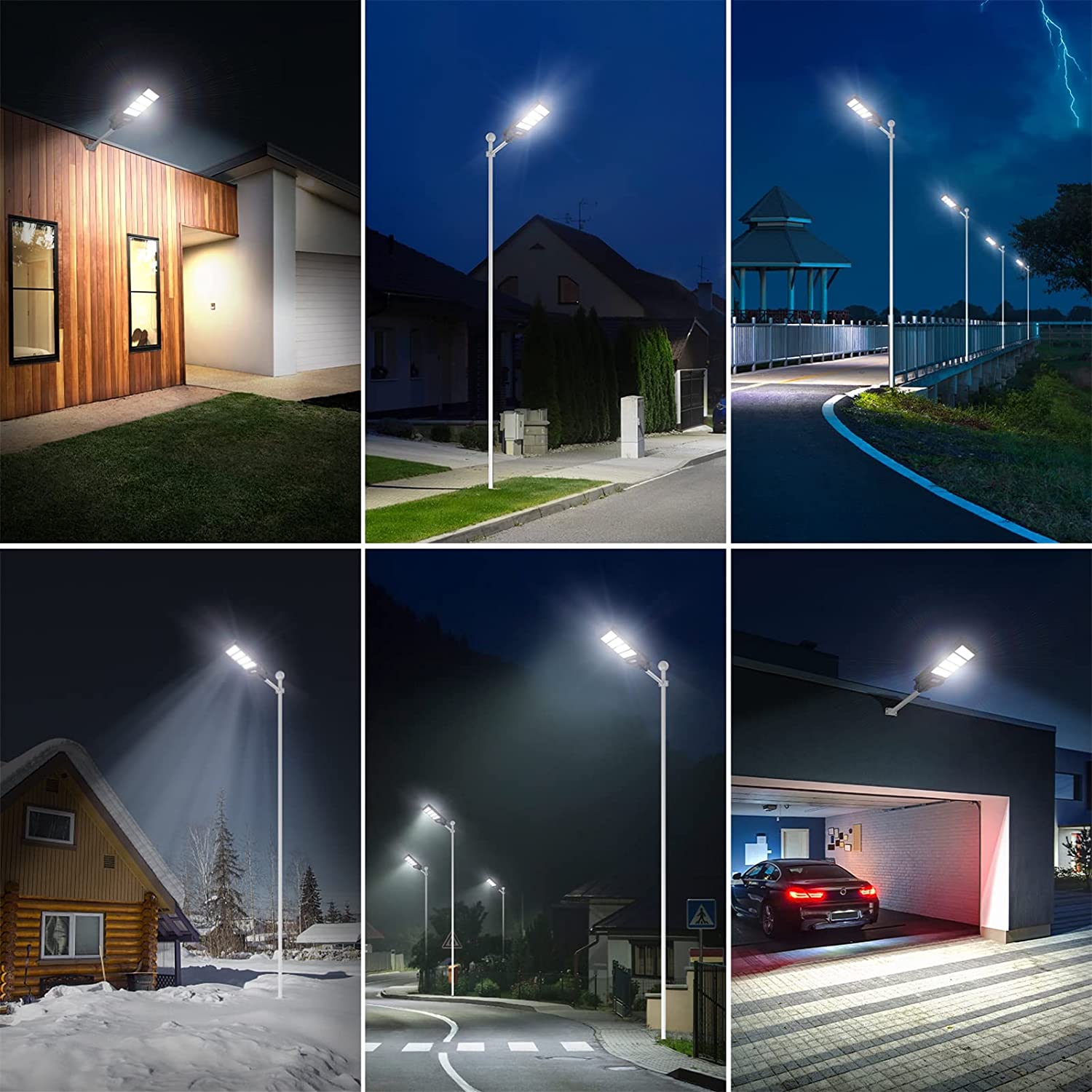 Set 5 x Lampa solara 60 LED, 50 W, Telecomanda, Senzor de Miscare