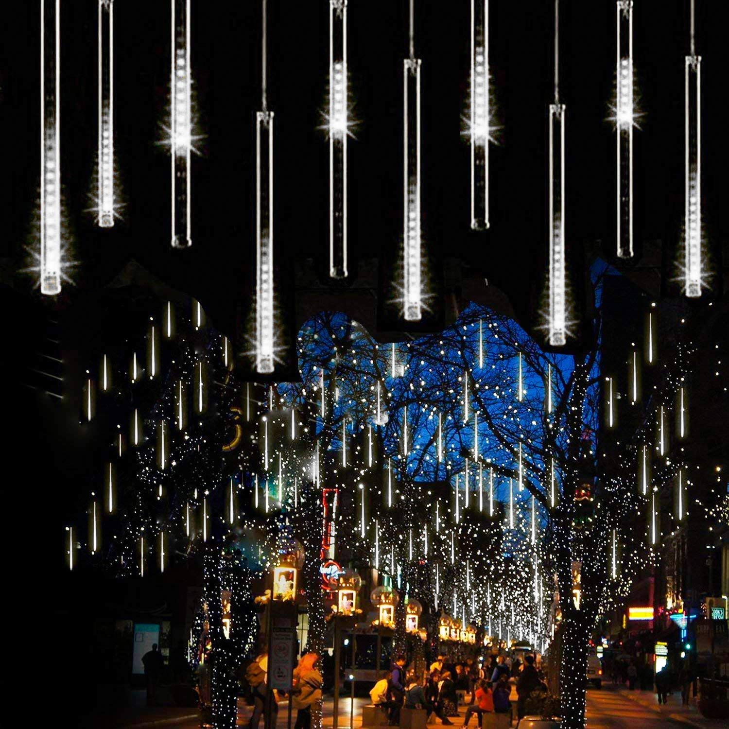 Instalatie luminoasa cu 8 tuburi - Ploaie de meteoriti, Alb rece