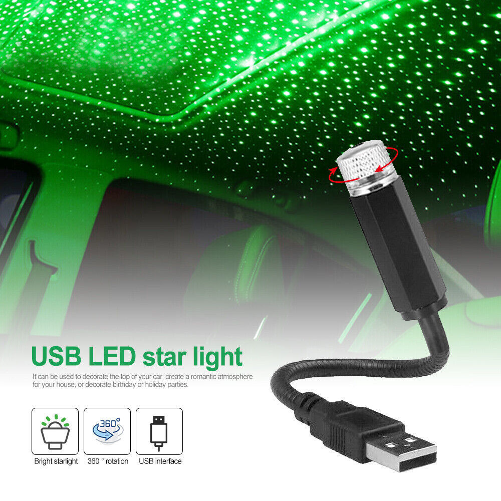 Lampa cu laser proiectie stelute, USB - Verde