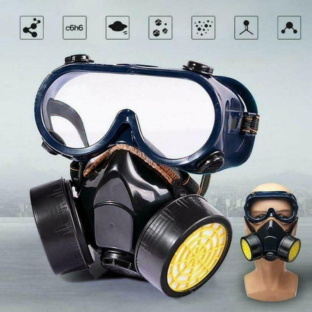 Ochelari de protectie si masca dubla cu 2 filtre de carbon