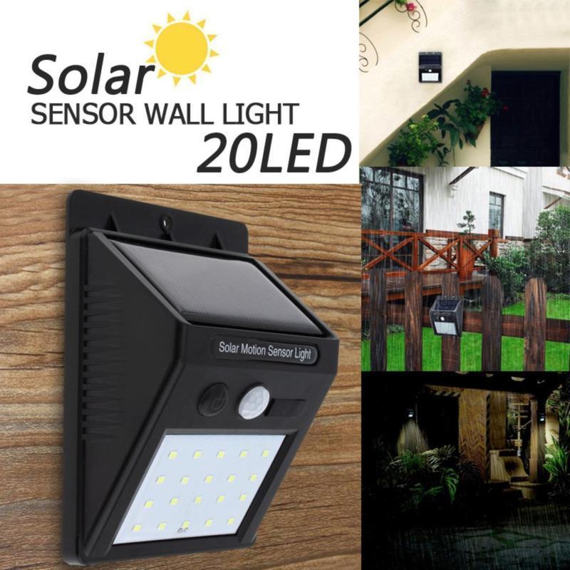 Set 2 x Lampa solara de perete cu senzor miscare 20 LED