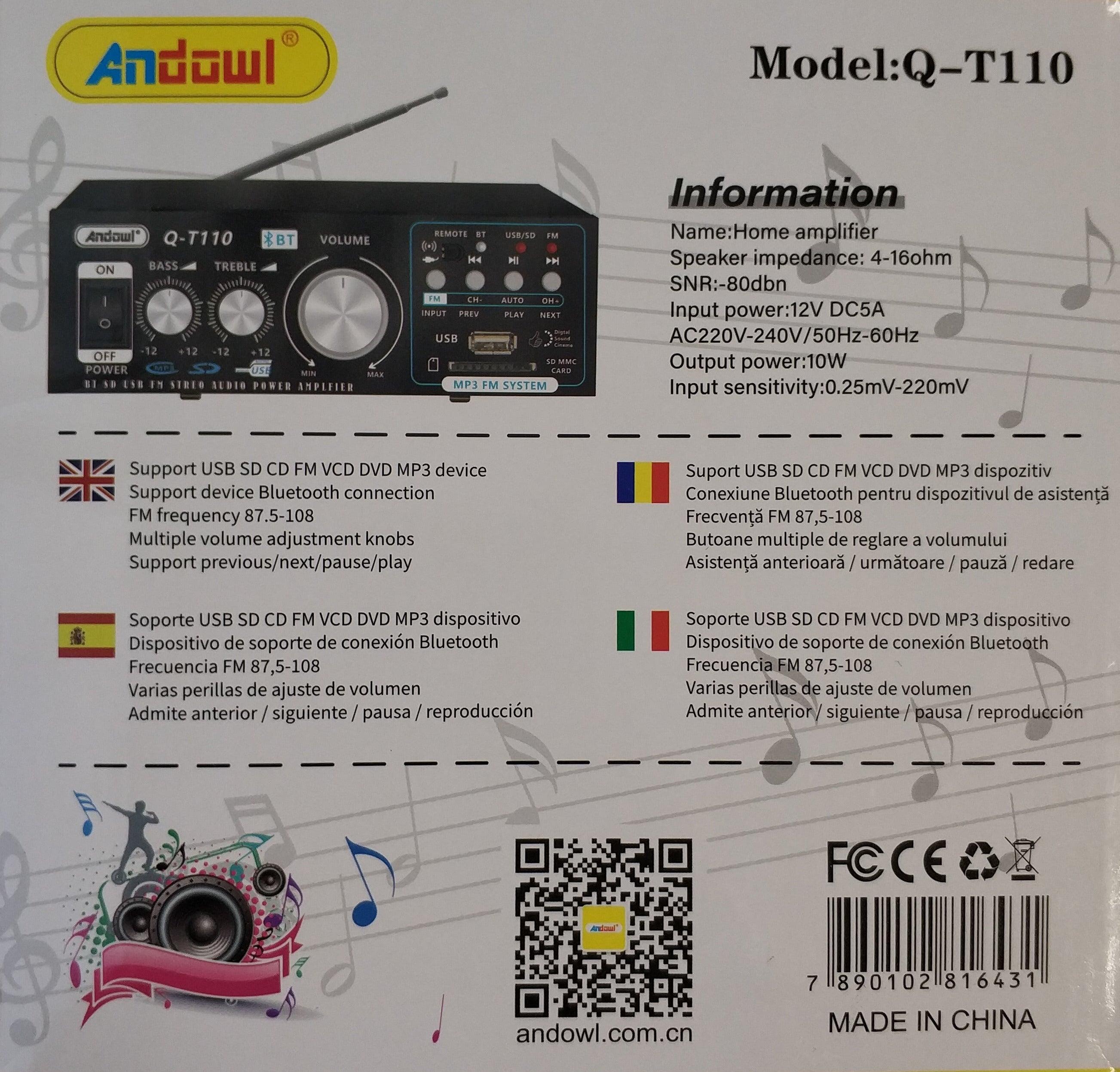 Amplificator Karaoke Bluetooth, card SD, MP3 FM USB