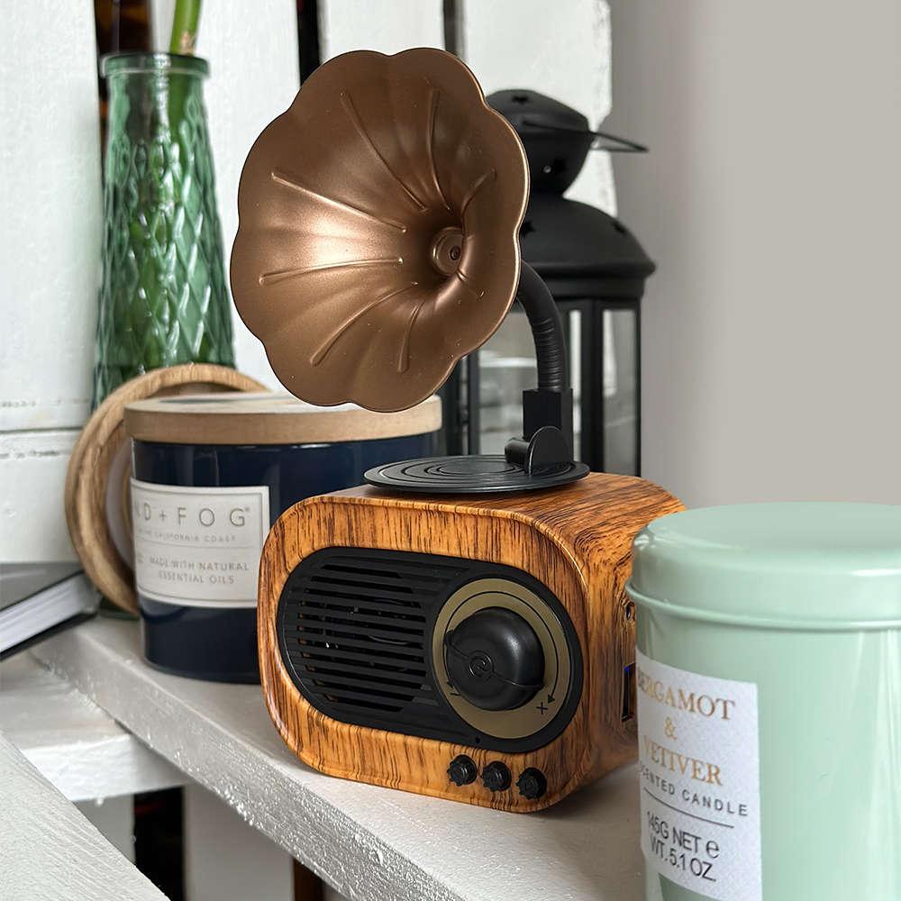 Boxa Retro Gramofon, Bluetooth, USB/TF, Baterie 1200 MAh