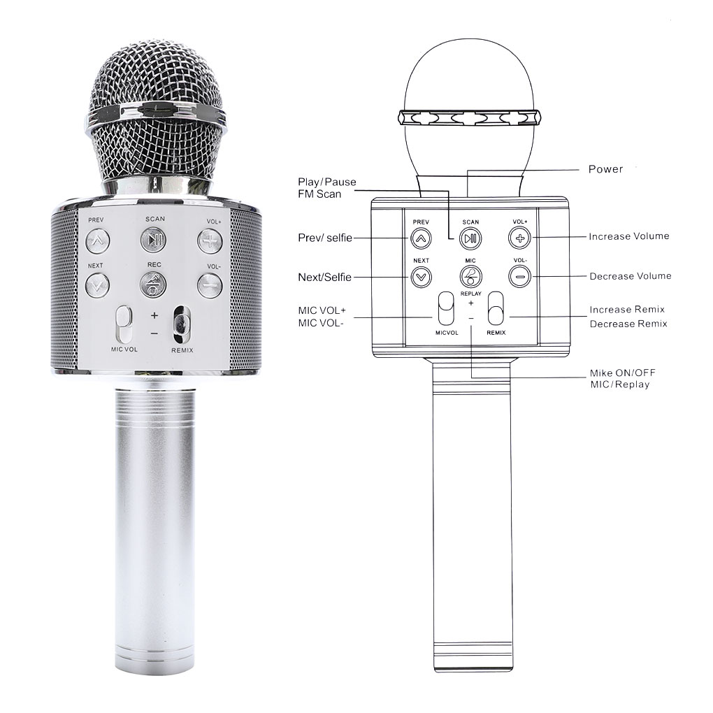 Microfon Karaoke Bluetooth WS-858