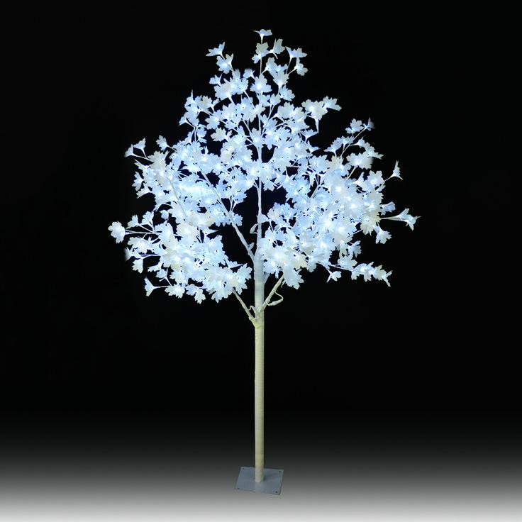 Copac decorativ sarbatori, Alb, iluminat 128 LED, 160 cm, lumina rece
