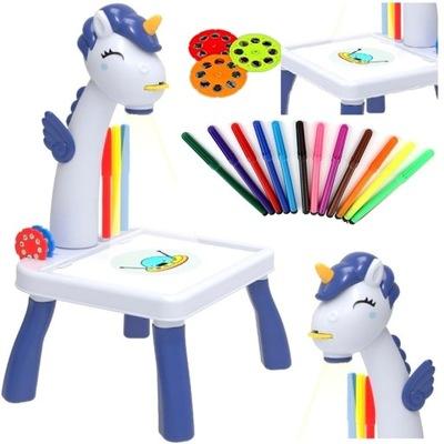 Tabla de desenat cu proiector holografic 3 diapozitive, Unicorn