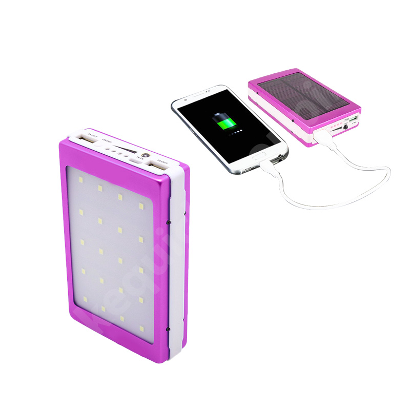 Baterie externa solara 30.000 mAh cu lanterna 20 LED