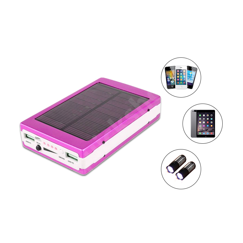 Baterie externa solara 30.000 mAh cu lanterna 20 LED