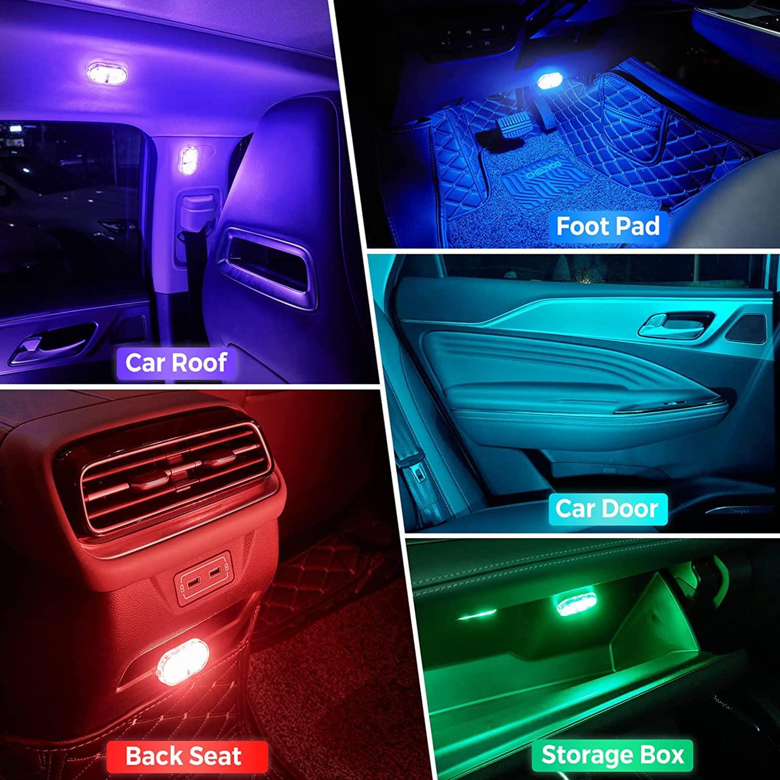 Lampa LED RGB auto, lumina ambientala, Reincarcabila USB