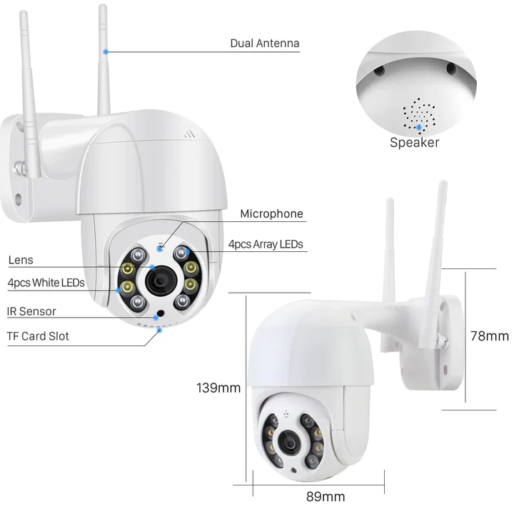 Set 3 x camera de supraveghere IP 360 WiFi, card 32 GB