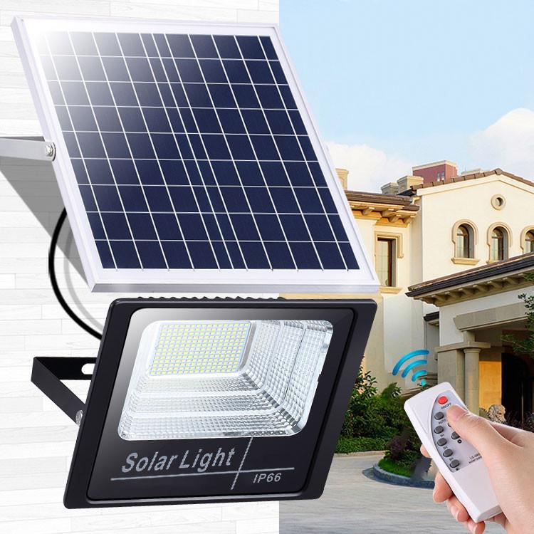 Proiector LED exterior 60W alb rece cu panou solar, Solar Light IP 66