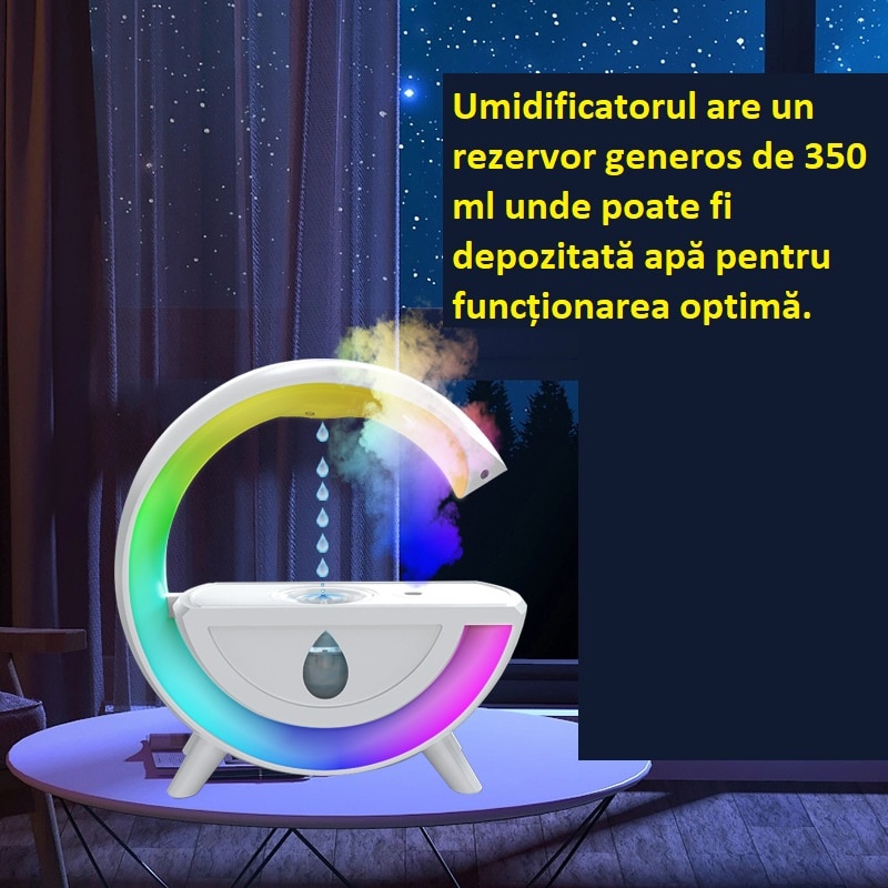 Umidificator cu lumina RGB, antigravitatie si aromaterapie