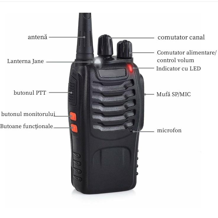 Set 2 statii radio portabile, Walkie Talkie, 16 canale