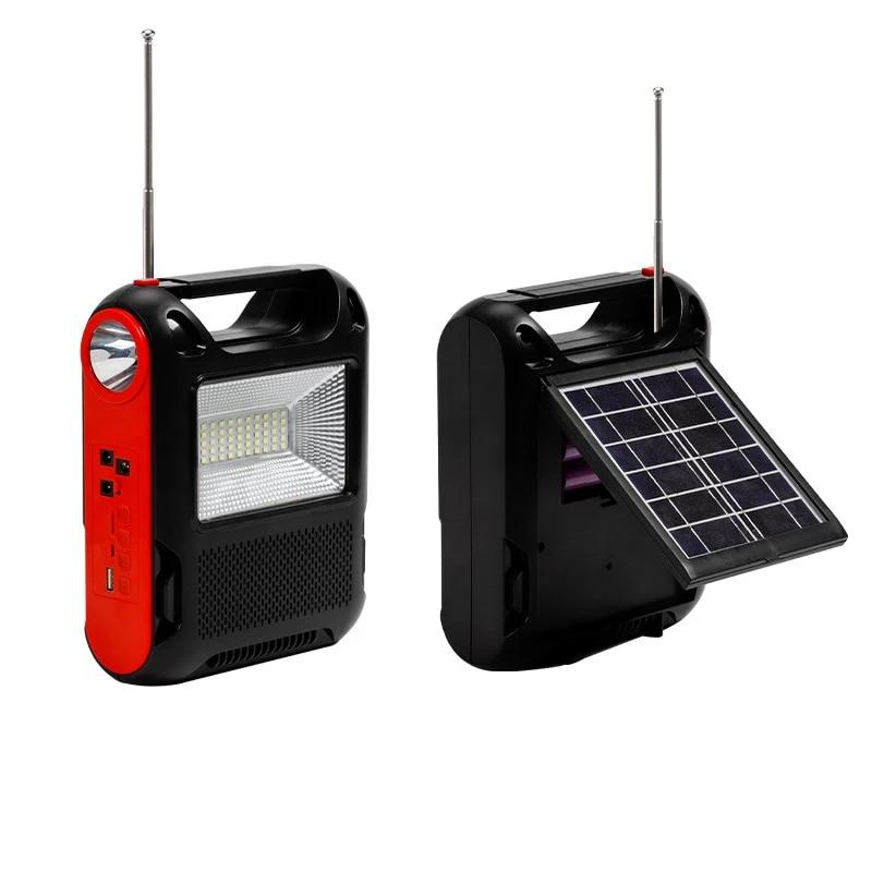 Boxa solara cu Radio, Bluetooth, lanterna si 3 becuri LED