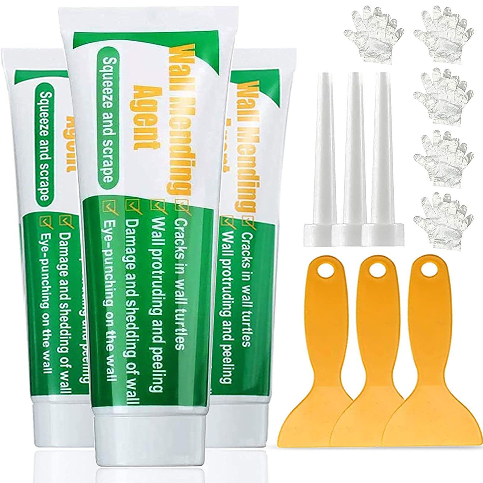 Set 3 x Kit instant pentru reparat peretii, crema alba reparatoare