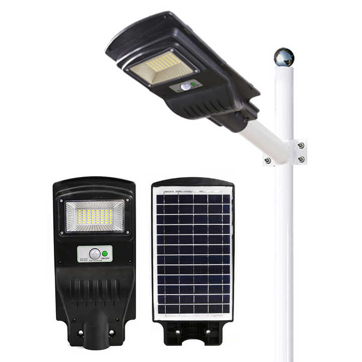 Lampa solara 50W cu senzor de miscare, iluminat stradal, IP 66, 6500 K