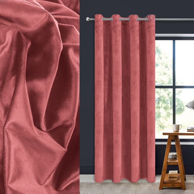 Draperie Dark Rose Velvet, 140x260 cm, prindere cu inele