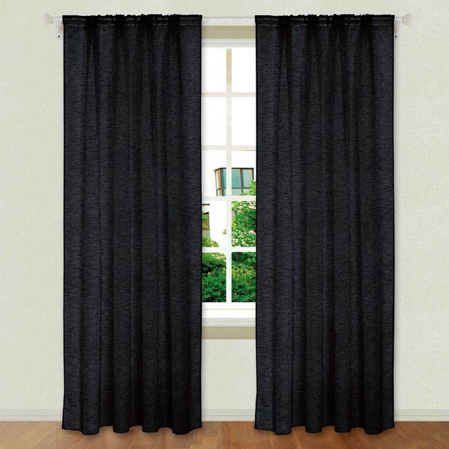 Set 2 x Perdea Neagra 140x260 cm, Banda pentru sina