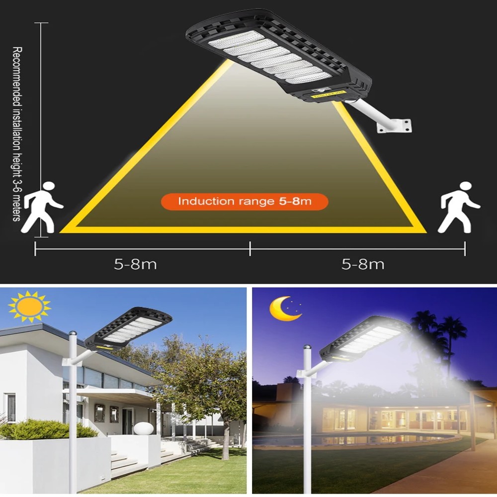 Lampa Solara 500W Jortan Street, Senzor de Miscare, Telecomanda