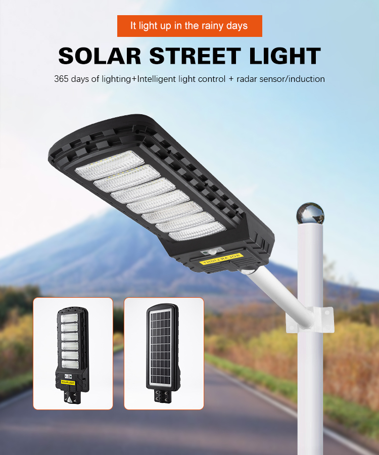 Lampa Solara 500W Jortan Street, Senzor de Miscare, Telecomanda