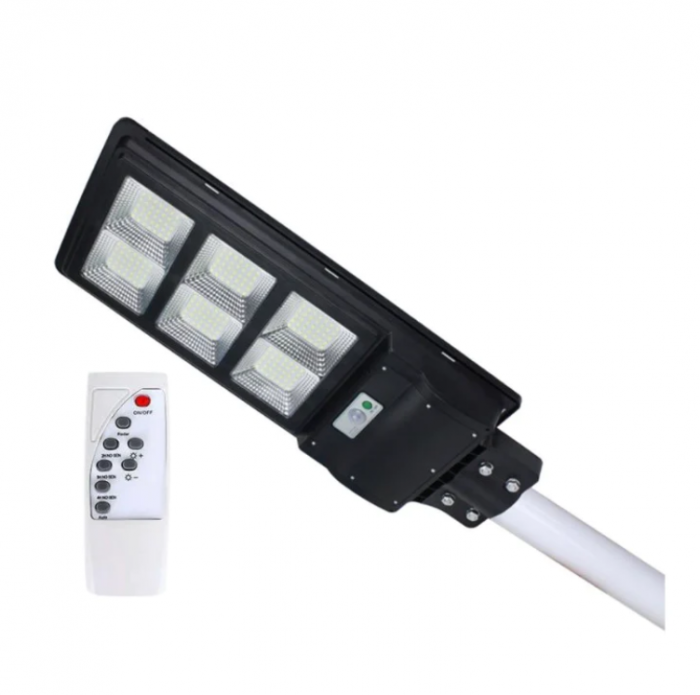 Lampa solara LED 300 W, JORTAN Slim, Senzor de Miscare, Suport metalic