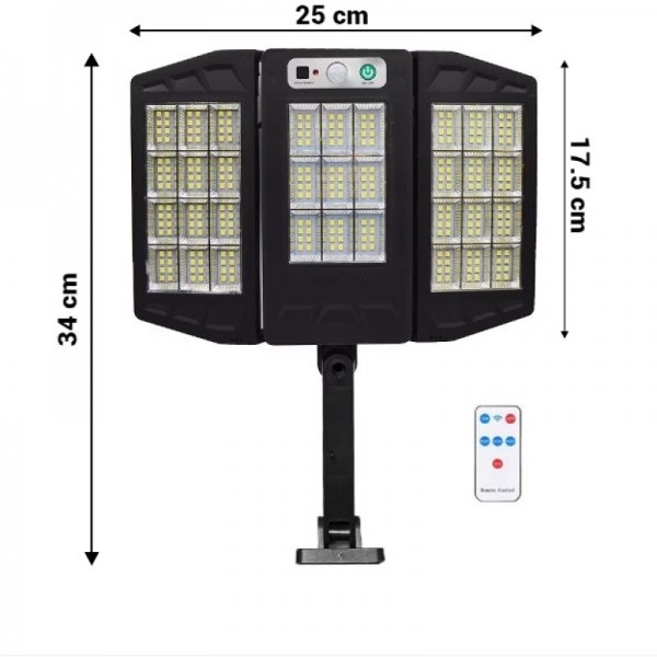 Lampa solara tripla 30 W, 264 LED SMD