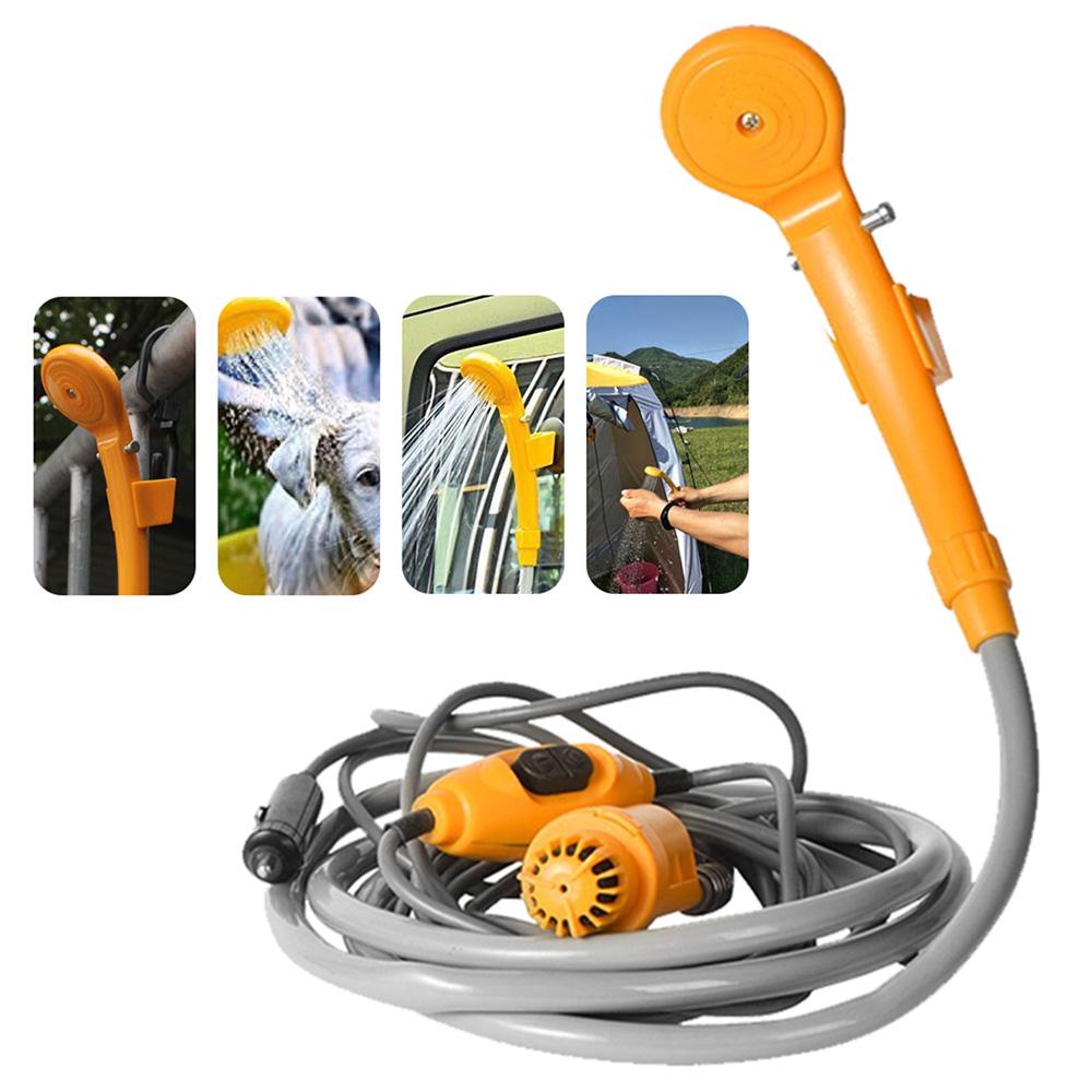 Set dus auto portabil pentru camping, 12 V, cablu 5M