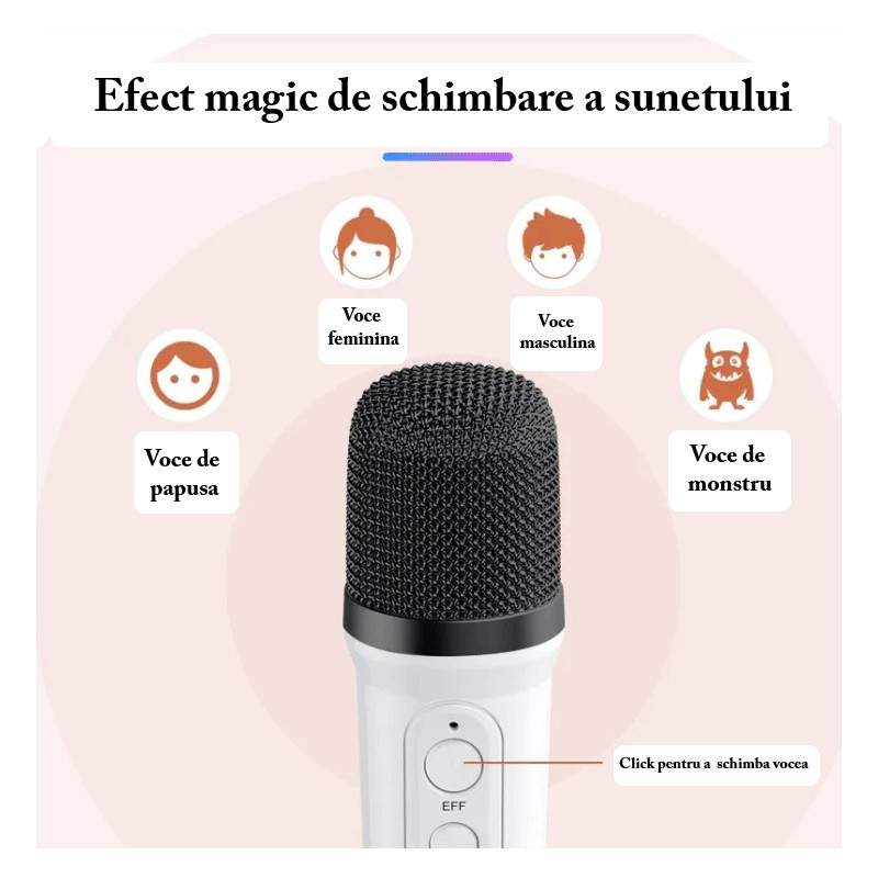 Player Bluetooth Karaoke, 1 microfon Wireless