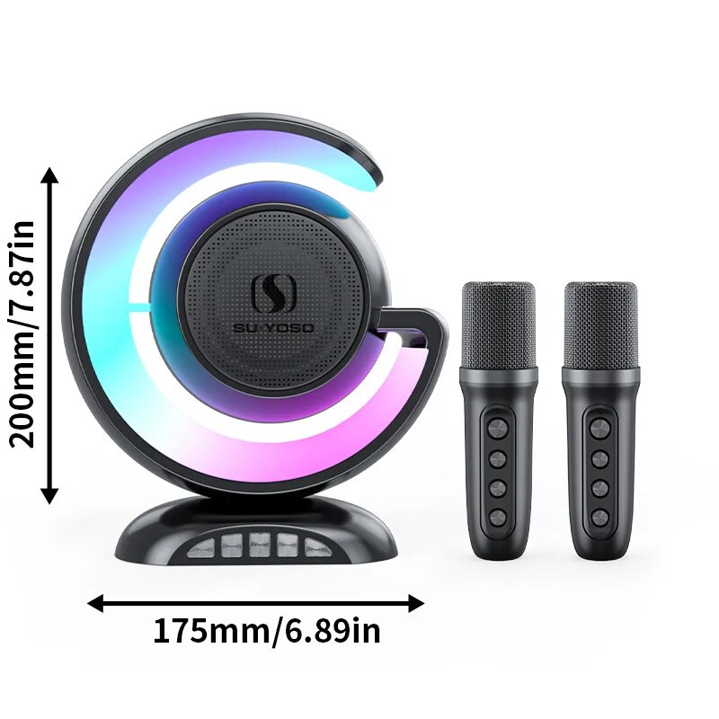 Player Bluetooth Karaoke, 2 microfoane Wireless