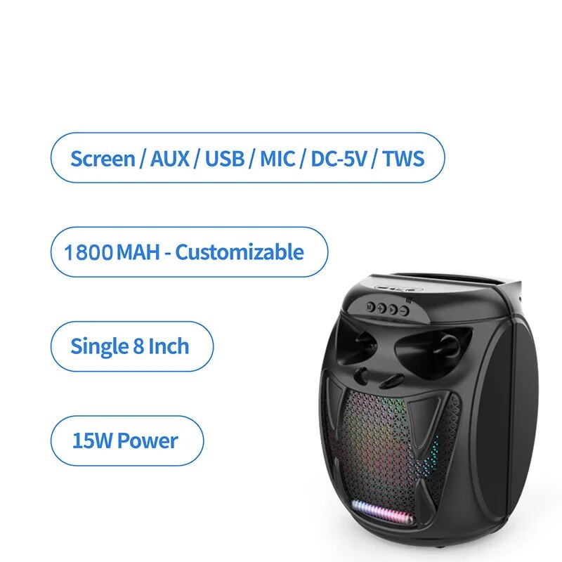 Boxa Karaoke Bluetooth, Radio FM, Microfon