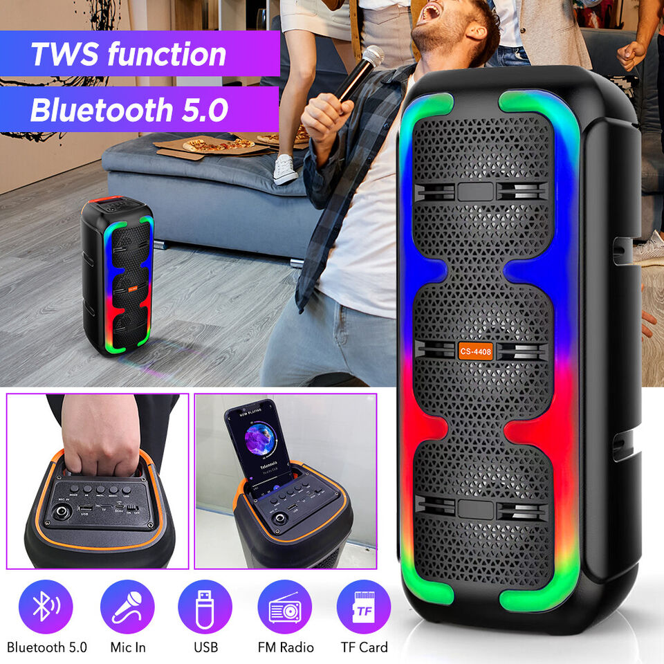 Boxa Portabila Bluetooth, MP3, USB/TF, FM, LED RGB