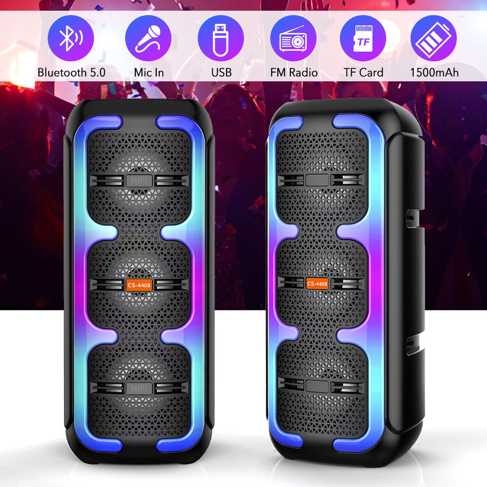 Boxa Portabila Bluetooth, MP3, USB/TF, FM, LED RGB