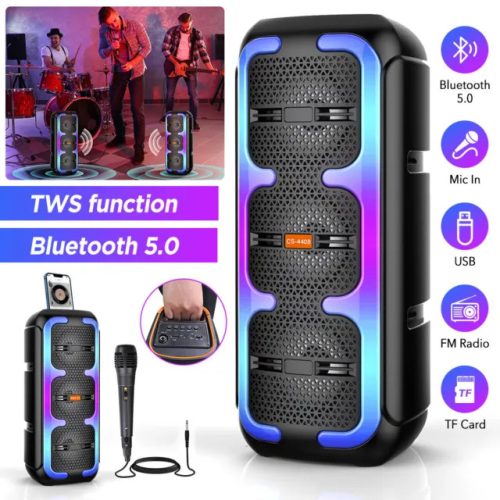 Boxa Portabila Bluetooth, MP3, USB/TF, FM, LED RGB