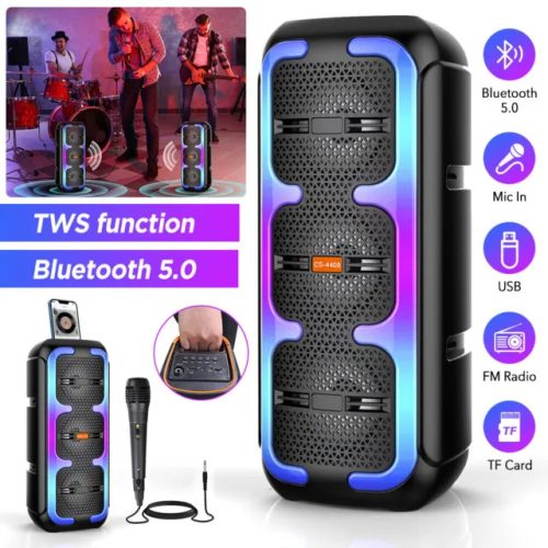 Boxa Portabila Bluetooth, MP3, USB/TF, FM, LED RGB