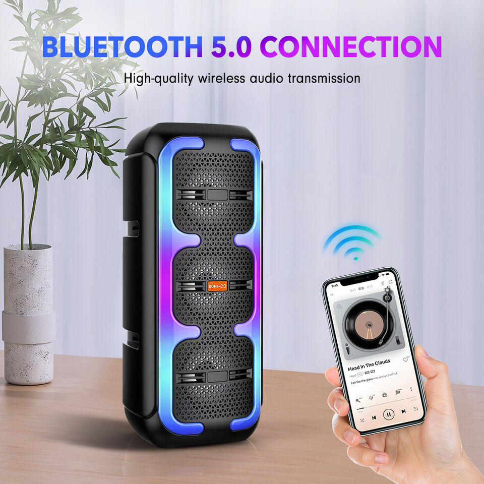 Boxa Portabila Bluetooth, MP3, USB/TF, FM, LED RGB