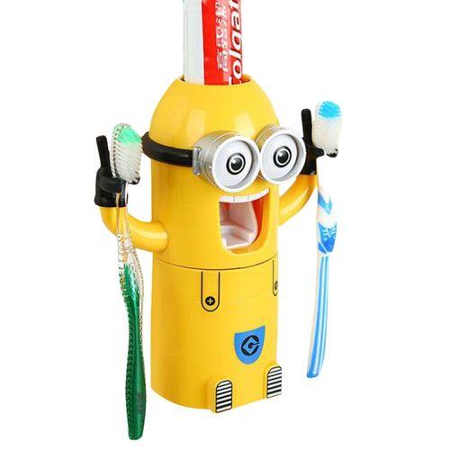 Dozator pasta de dinti cu suport pentru 2 periute, Minions