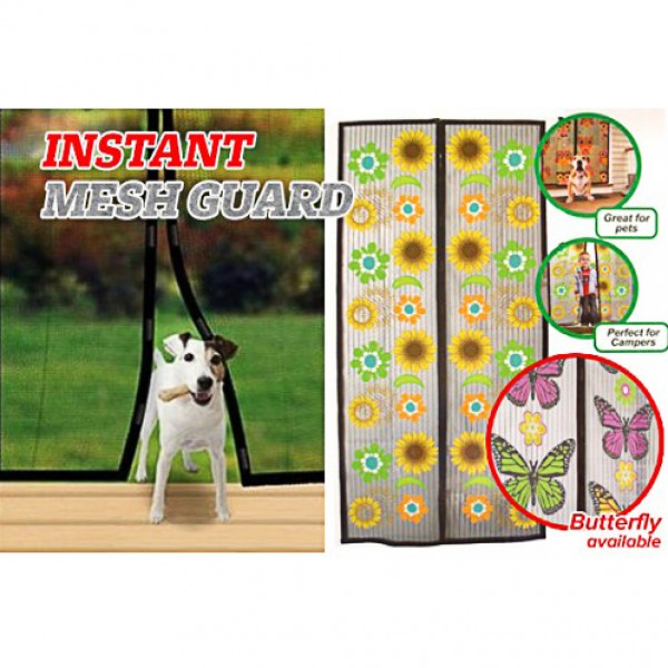 Perdea magnetica anti insecte - model cu flori. Dimensiuni 205 x 100 cm