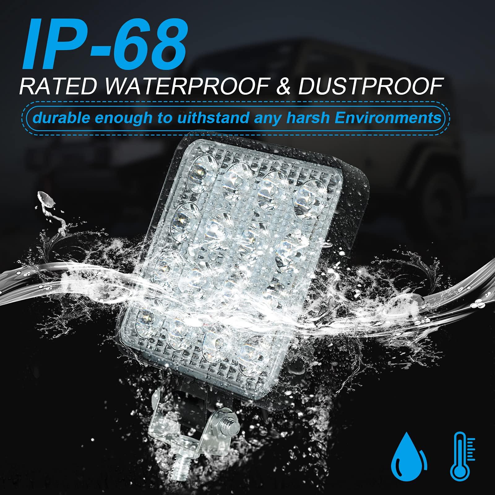 Set 8 proiectoare 16 LED 48W auto OFF-ROAD, IP 67