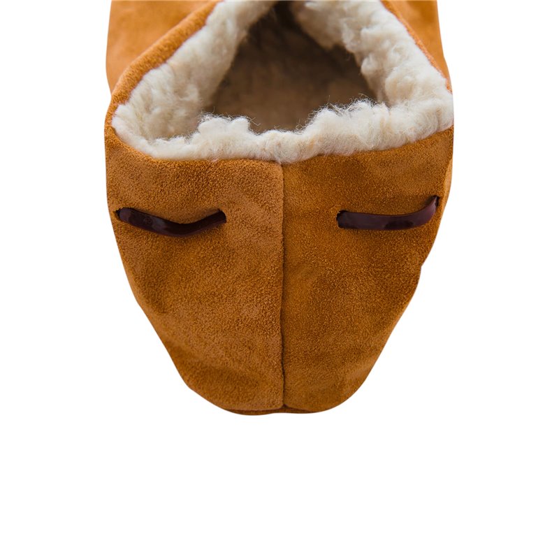 Botosi imblaniti din piele intoarsa - Maro, Unisex