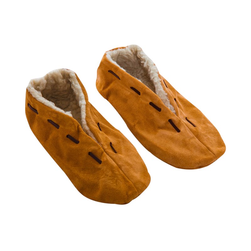 Botosi imblaniti din piele intoarsa - Maro, Unisex