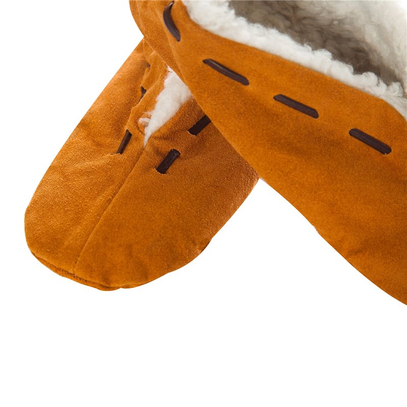 Botosi imblaniti din piele intoarsa - Maro, Unisex